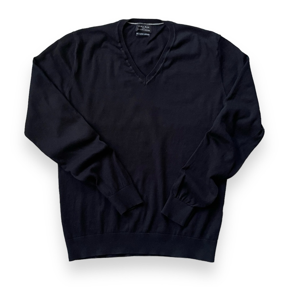 Zara Man Fine Gauge Sweater - Black
